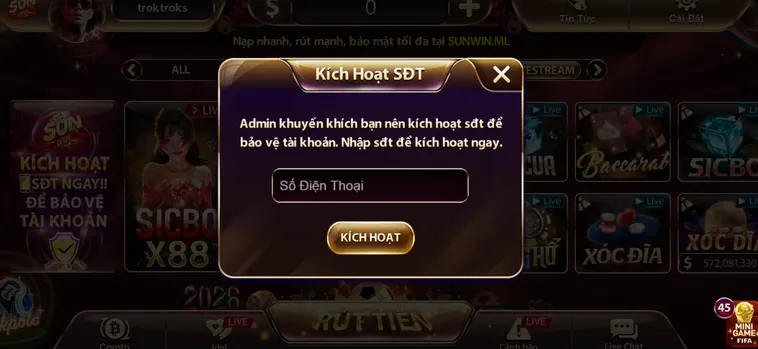 Kích Hoạt Số Điện Thoại Là Phương Pháp Bảo Mật An Toàn Tuyệt Đối Cho Người Chơi