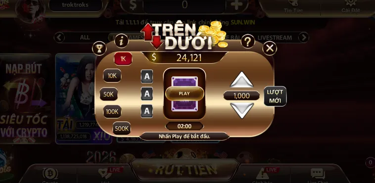 Minigame Trên Dưới Tại SunWin Sân Chơi Cá Cược Trực Tuyến Đẳng Cấp Nhất Hiện Nay